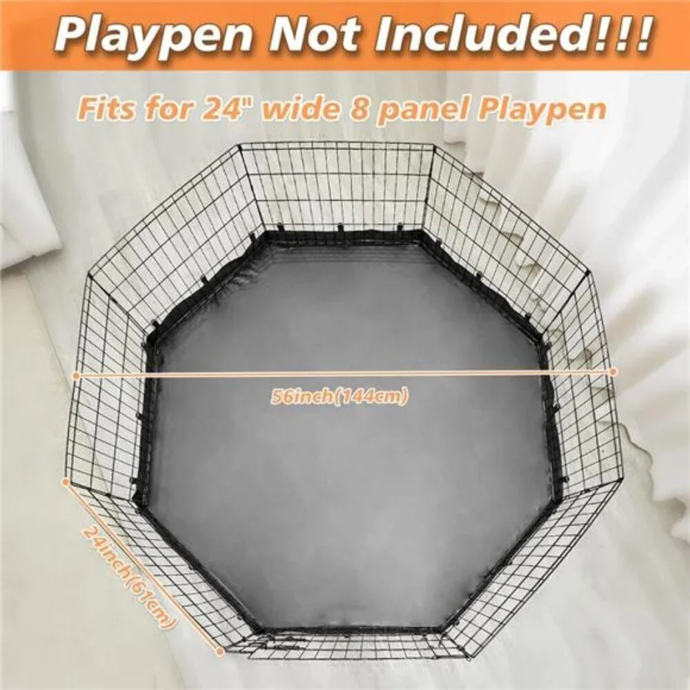 Dog Playpen Bottom Pad/Top Cover,Fits 24 Inch 8 Panels Regular Octagon Metal
